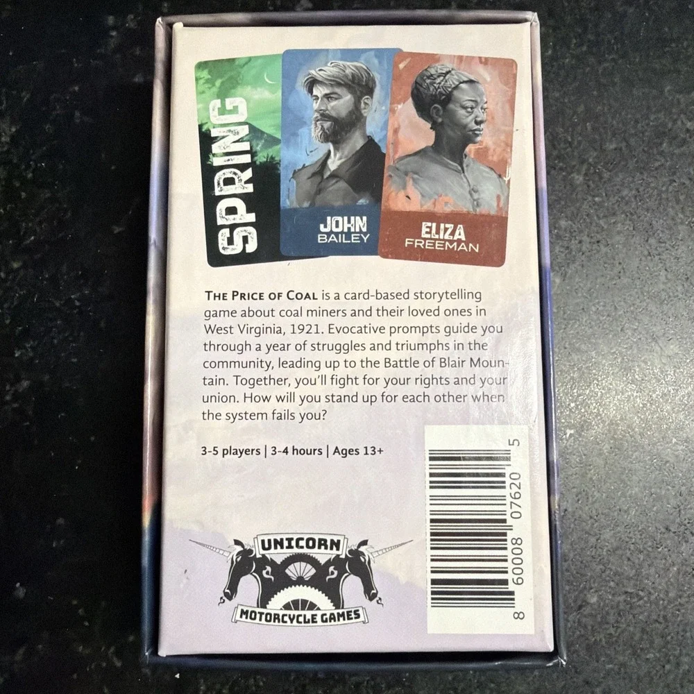 The Price of Coal Card Game‎ RPG Battle of Blair Mountain Unicorn Cycle Games